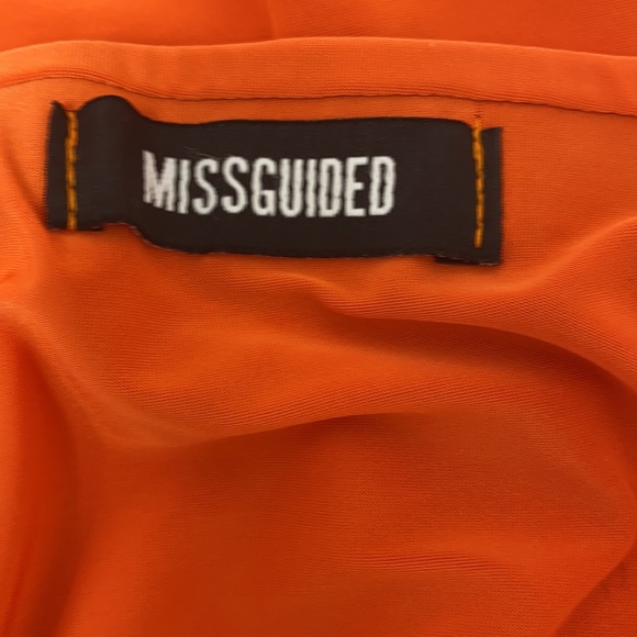 MISSGUIDED Strapless Bodycon Bandeau Dress Bright Orange Size 6 - Picture 11 of 13